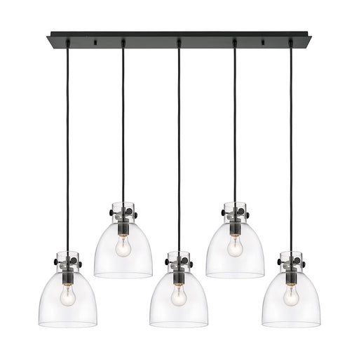 Innovations Newton Bell 5Lt 8" CL Pendant, BK/CL - 125-410-1PS-BK-G412-8CL