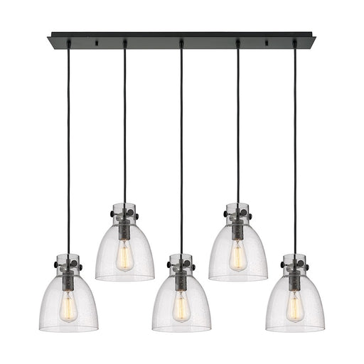Innovations Newton Bell 5Lt 8" CL Pendant, BK/SD - 125-410-1PS-BK-G412-8SDY