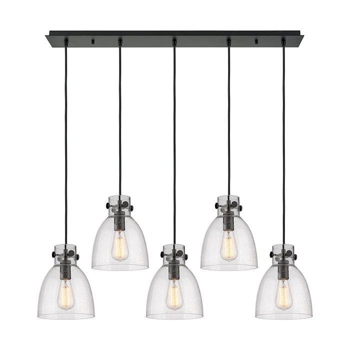Innovations Newton Bell 5Lt 8" CL Pendant, BK/SD - 125-410-1PS-BK-G412-8SDY