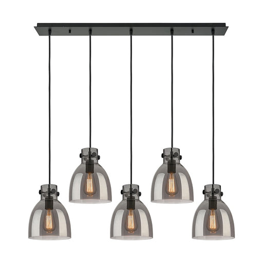 Innovations Newton Bell 5Lt 8" CL Pendant, BK/SM - 125-410-1PS-BK-G412-8SM