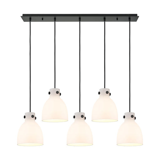 Innovations Newton Bell 5Lt 8" CL Pendant, BK/WH - 125-410-1PS-BK-G412-8WH