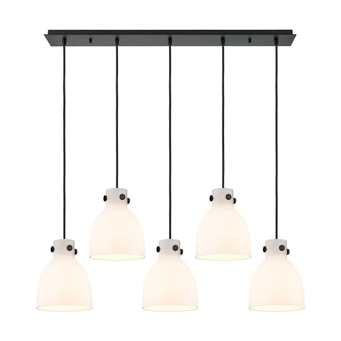 Innovations Newton Bell 5Lt 8" CL Pendant, BK/WH - 125-410-1PS-BK-G412-8WH