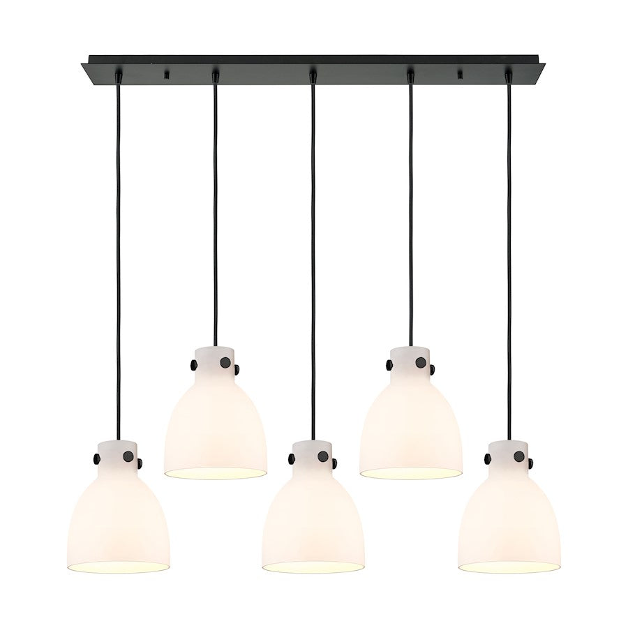Innovations Newton Bell 5Lt 8" CL Pendant, BK/WH - 125-410-1PS-BK-G412-8WH