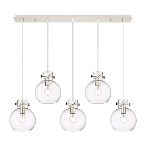 Innovations Newton Sphere 5Lt 8" CL Pendant, PN/CL - 125-410-1PS-PN-G410-8CL