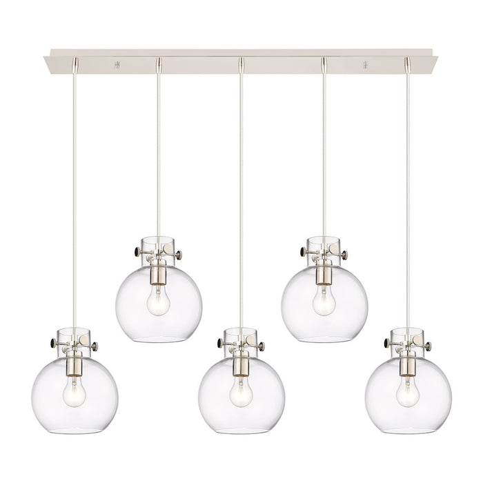 Innovations Newton Sphere 5Lt 8" CL Pendant, PN/CL - 125-410-1PS-PN-G410-8CL