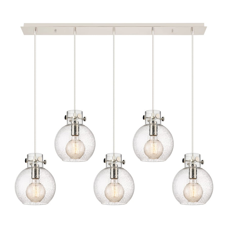 Innovations Newton Sphere 5Lt 8" CL Pendant, PN/SD - 125-410-1PS-PN-G410-8SDY