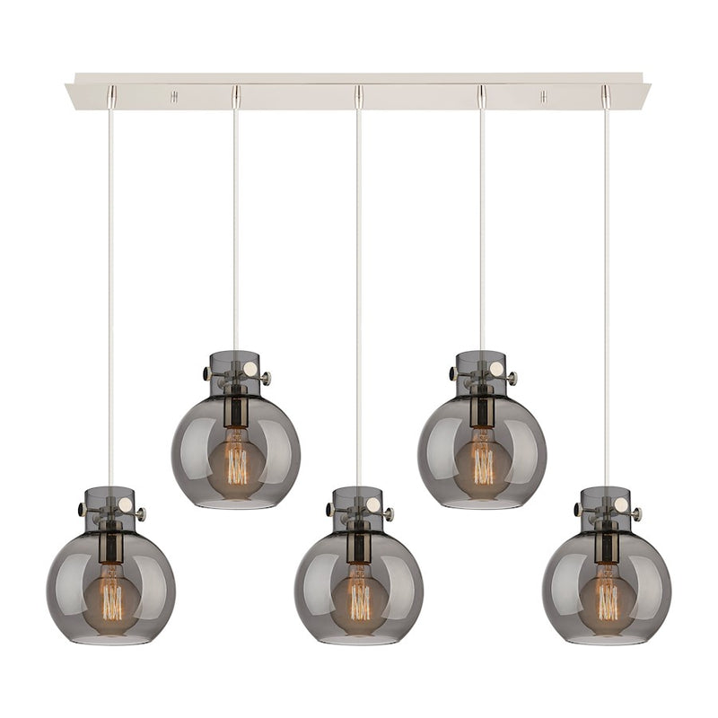 Innovations Newton Sphere 5Lt 8" CL Pendant, PN/SM - 125-410-1PS-PN-G410-8SM