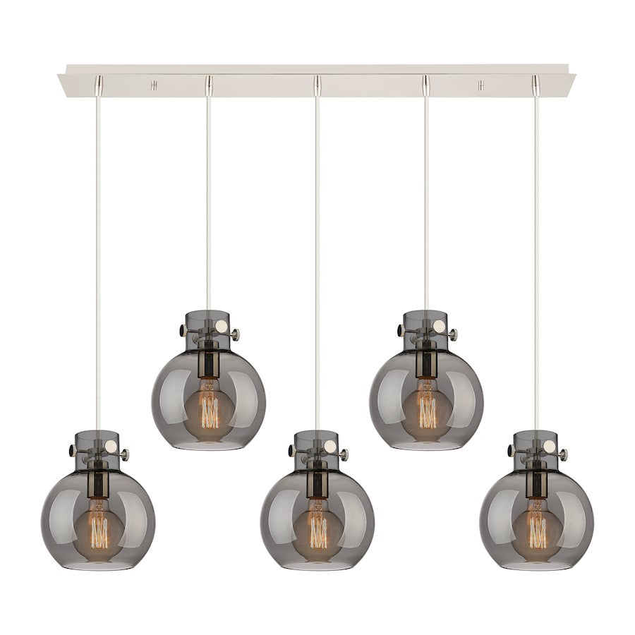 Innovations Newton Sphere 5Lt 8" CL Pendant, PN/SM - 125-410-1PS-PN-G410-8SM