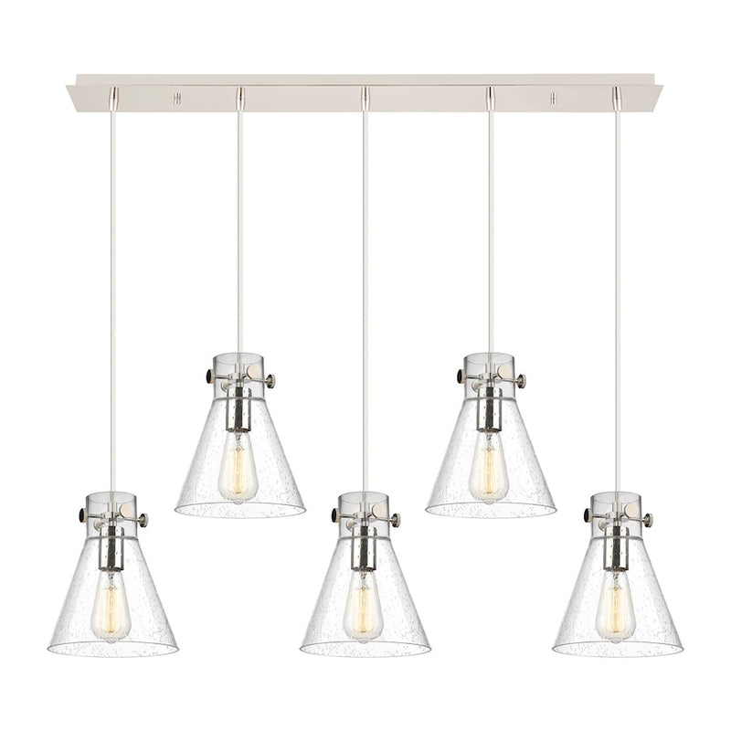 Innovations Newton Cone 5Lt 8" CL Pendant, PN/SD - 125-410-1PS-PN-G411-8SDY