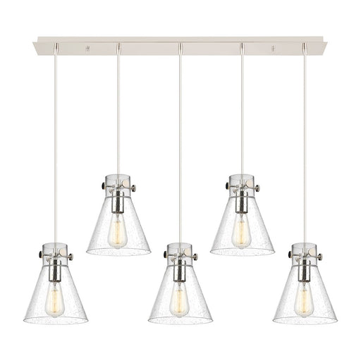 Innovations Newton Cone 5Lt 8" CL Pendant, PN/SD - 125-410-1PS-PN-G411-8SDY
