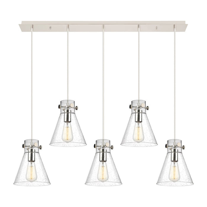 Innovations Newton Cone 5Lt 8" CL Pendant, PN/SD - 125-410-1PS-PN-G411-8SDY