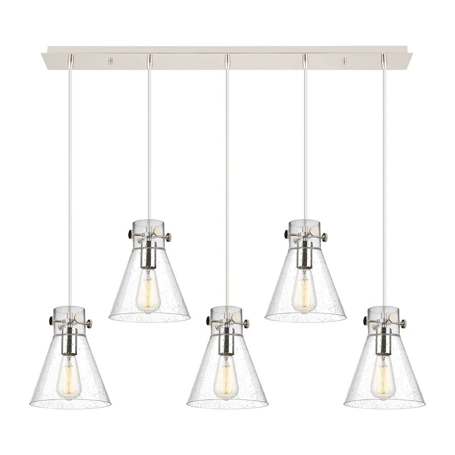 Innovations Newton Cone 5Lt 8" CL Pendant, PN/SD - 125-410-1PS-PN-G411-8SDY