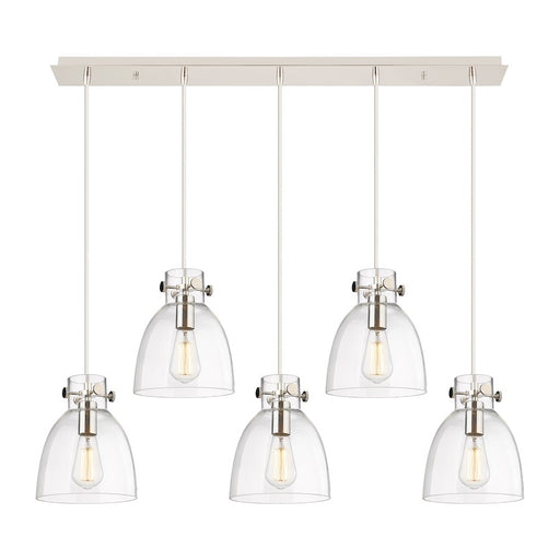 Innovations Newton Bell 5Lt 8" CL Pendant, PN/CL - 125-410-1PS-PN-G412-8CL