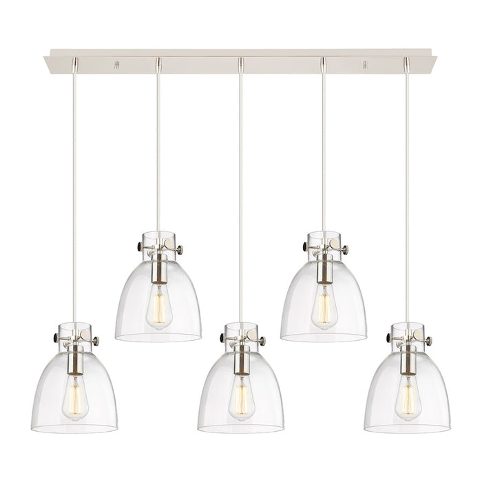 Innovations Newton Bell 5Lt 8" CL Pendant, PN/CL - 125-410-1PS-PN-G412-8CL