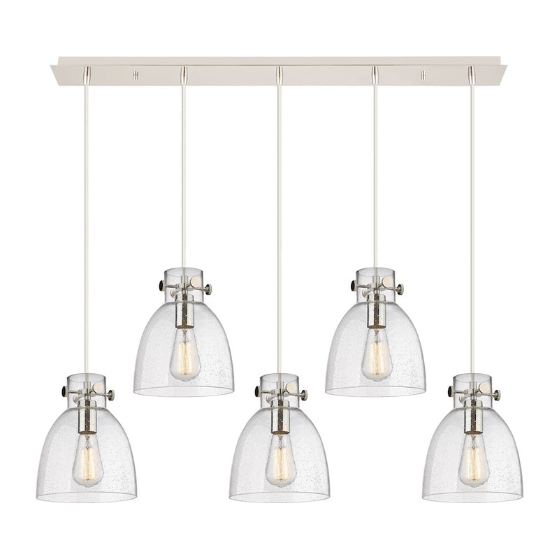 Innovations Newton Bell 5Lt 8" CL Pendant, PN/SD - 125-410-1PS-PN-G412-8SDY