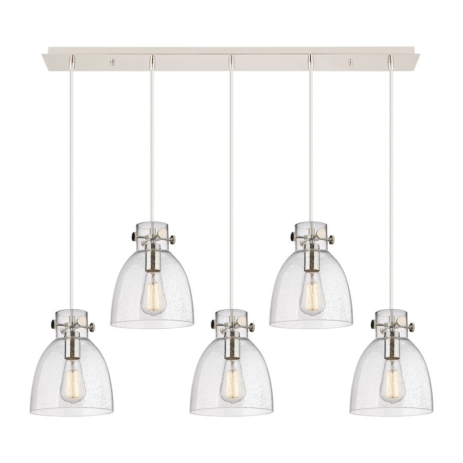 Innovations Newton Bell 5Lt 8" CL Pendant, PN/SD - 125-410-1PS-PN-G412-8SDY