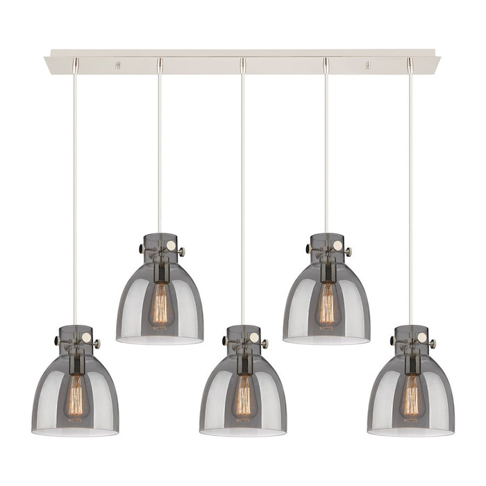 Innovations Newton Bell 5Lt 8" CL Pendant, PN/SM - 125-410-1PS-PN-G412-8SM