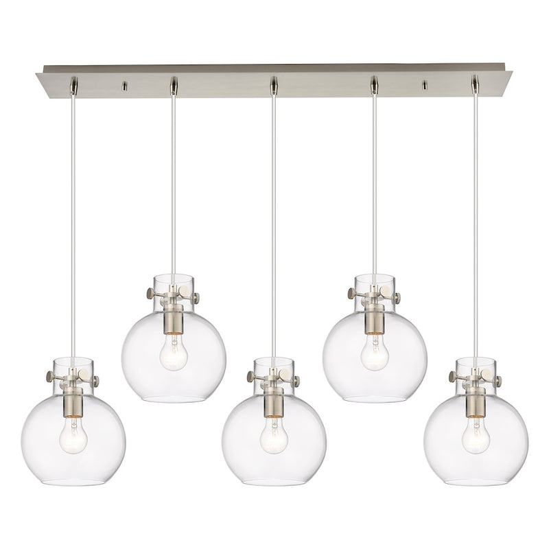 Innovations Newton Sphere 5Lt 8" CL Pendant, SN/CL - 125-410-1PS-SN-G410-8CL