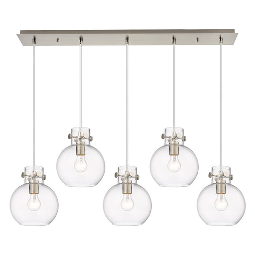 Innovations Newton Sphere 5Lt 8" CL Pendant, SN/CL - 125-410-1PS-SN-G410-8CL