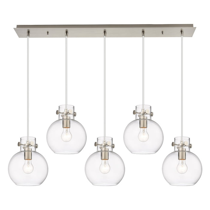 Innovations Newton Sphere 5Lt 8" CL Pendant, SN/CL - 125-410-1PS-SN-G410-8CL