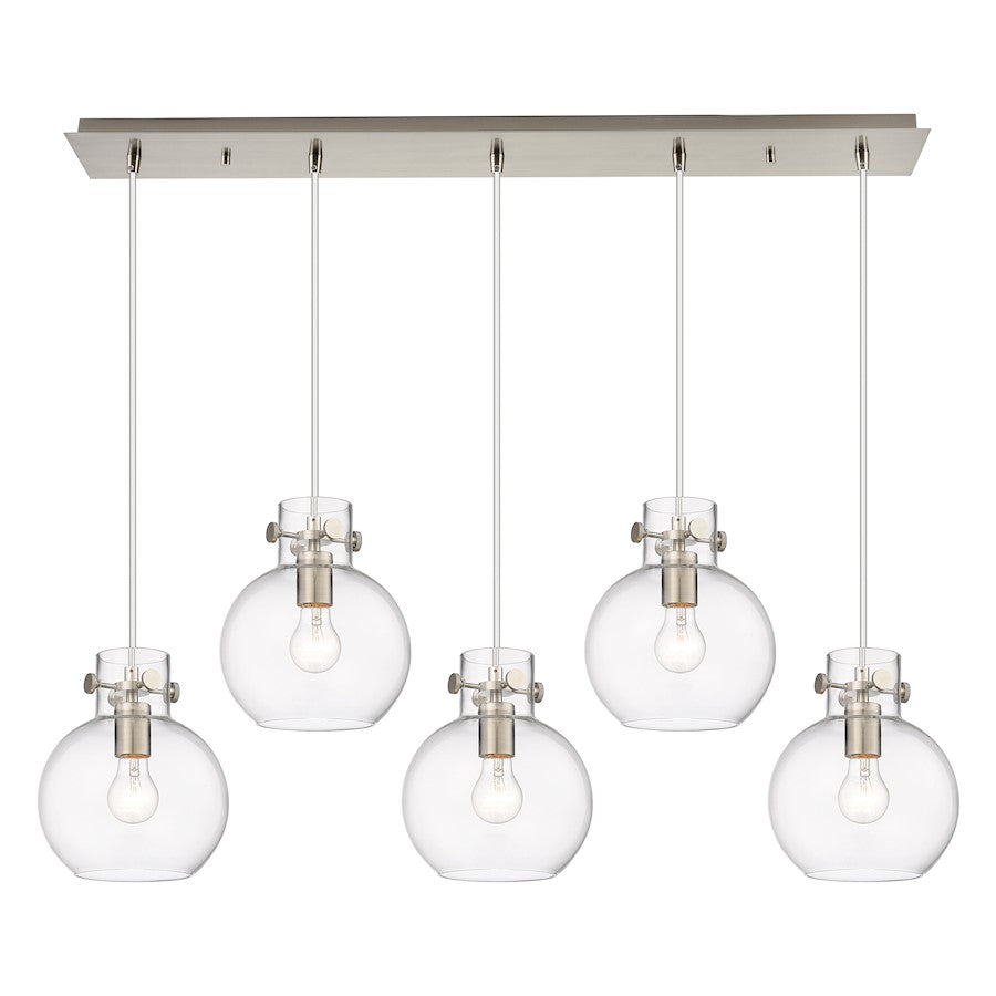 Innovations Newton Sphere 5Lt 8" CL Pendant, SN/CL - 125-410-1PS-SN-G410-8CL