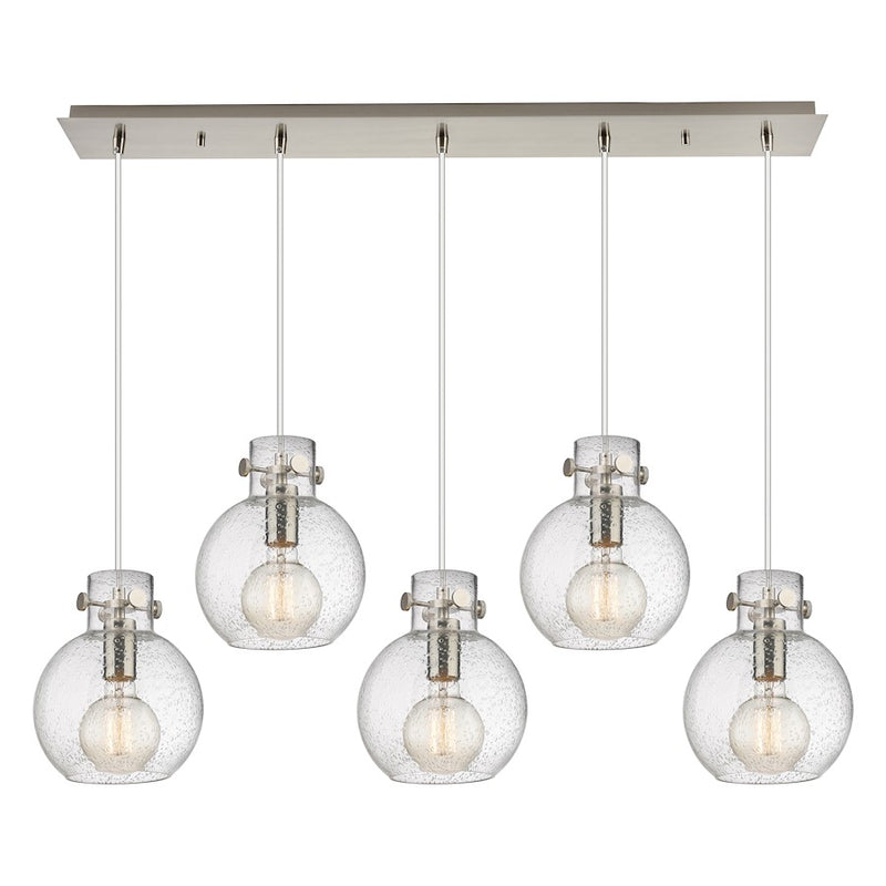 Innovations Newton Sphere 5Lt 8" CL Pendant, SN/SD - 125-410-1PS-SN-G410-8SDY