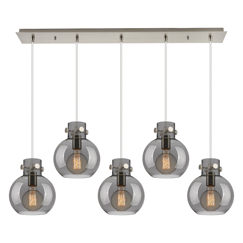 Innovations Newton Sphere 5Lt 8" CL Pendant, SN/SM - 125-410-1PS-SN-G410-8SM