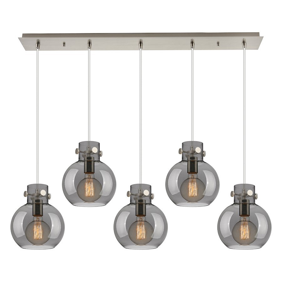 Innovations Newton Sphere 5Lt 8" CL Pendant, SN/SM - 125-410-1PS-SN-G410-8SM
