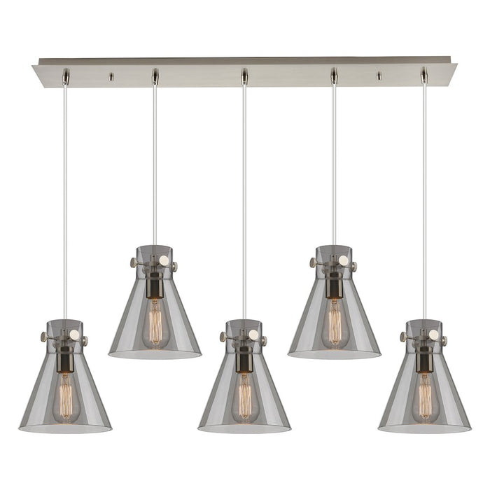 Innovations Newton Cone 5Lt 8" CL Pendant, SN/SM - 125-410-1PS-SN-G411-8SM