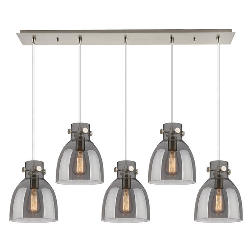 Innovations Newton Bell 5Lt 8" CL Pendant, SN/SM - 125-410-1PS-SN-G412-8SM