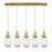 Innovations Malone 5Lt 6" Cord Linear Pendant, BS/CL - 125-450-1P-BB-G450-6CL