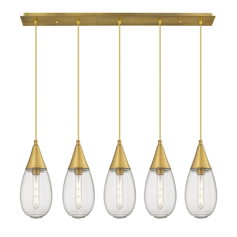 Innovations Malone 5Lt 6" Cord Linear Pendant, BS/SCL - 125-450-1P-BB-G450-6SCL