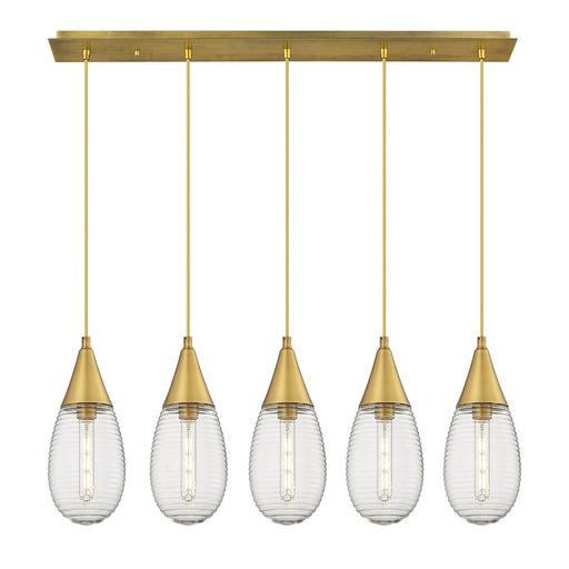 Innovations Malone 5Lt 6" Cord Linear Pendant, BS/SCL - 125-450-1P-BB-G450-6SCL