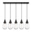 Innovations Malone 5Lt 6" Cord Linear Pendant, BK/CL - 125-450-1P-BK-G450-6CL
