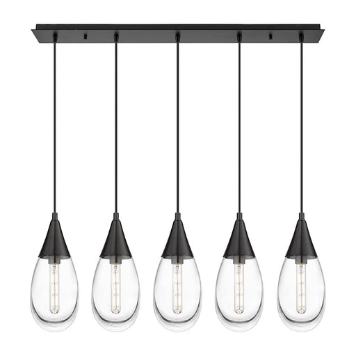 Innovations Malone 5Lt 6" Cord Linear Pendant, BK/CL - 125-450-1P-BK-G450-6CL
