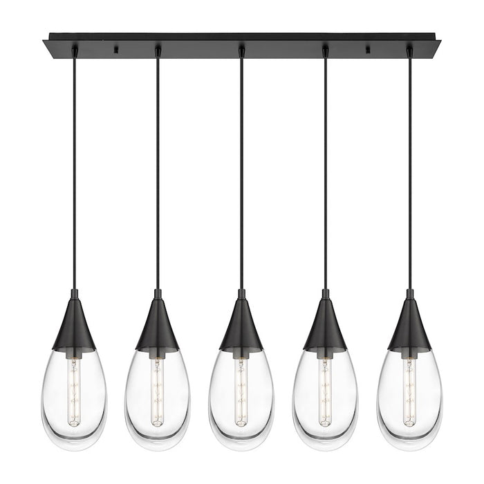 Innovations Malone 5Lt 6" Cord Linear Pendant, BK/CL - 125-450-1P-BK-G450-6CL