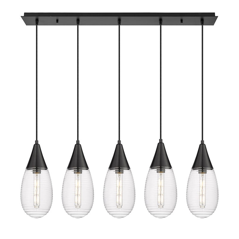 Innovations Malone 5Lt 6" Cord Linear Pendant, BK/SCL - 125-450-1P-BK-G450-6SCL
