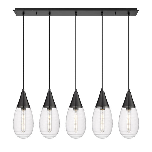 Innovations Malone 5Lt 6" Cord Linear Pendant, BK/SCL - 125-450-1P-BK-G450-6SCL