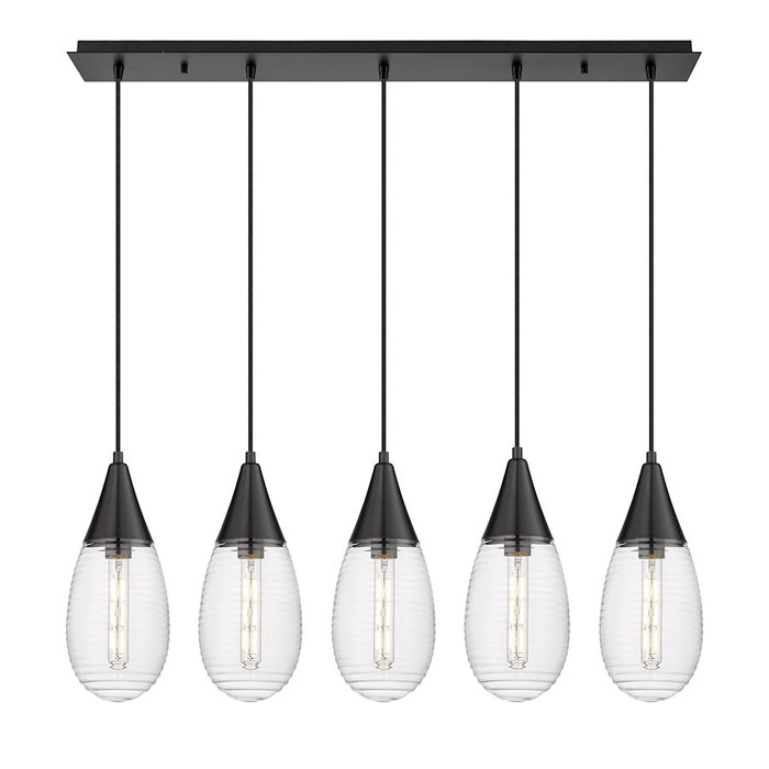 Innovations Malone 5Lt 6" Cord Linear Pendant, BK/SCL - 125-450-1P-BK-G450-6SCL