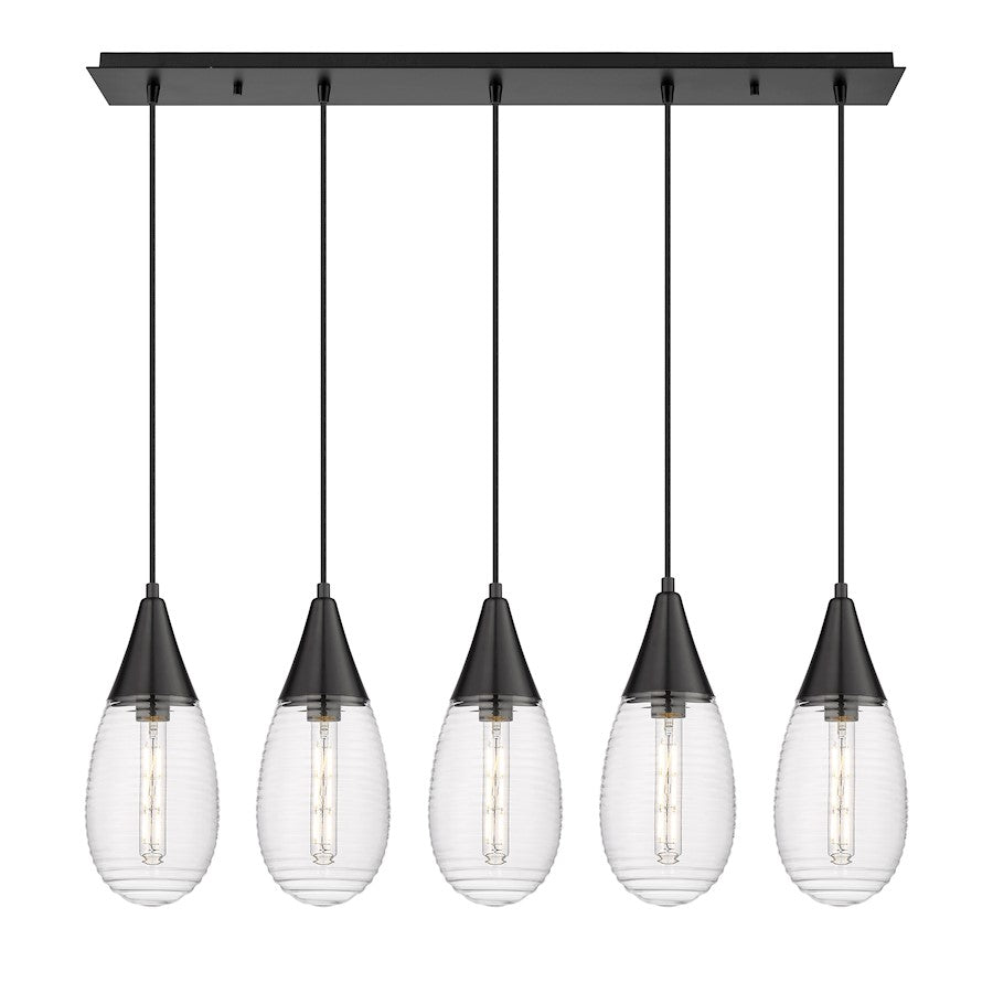 Innovations Malone 5Lt 6" Cord Linear Pendant, BK/SCL - 125-450-1P-BK-G450-6SCL