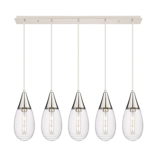 Innovations Malone 5Lt 6" Cord Linear Pendant, PN/Clear - 125-450-1P-PN-G450-6CL