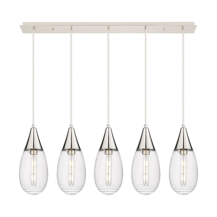 Innovations Malone 5Lt 6" Cord Linear Pendant, PN/Clear - 125-450-1P-PN-G450-6CL