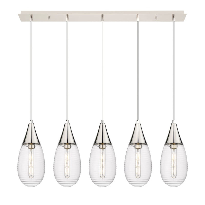Innovations Malone 5Lt 6" Cord Linear Pendant, PN/SCL - 125-450-1P-PN-G450-6SCL