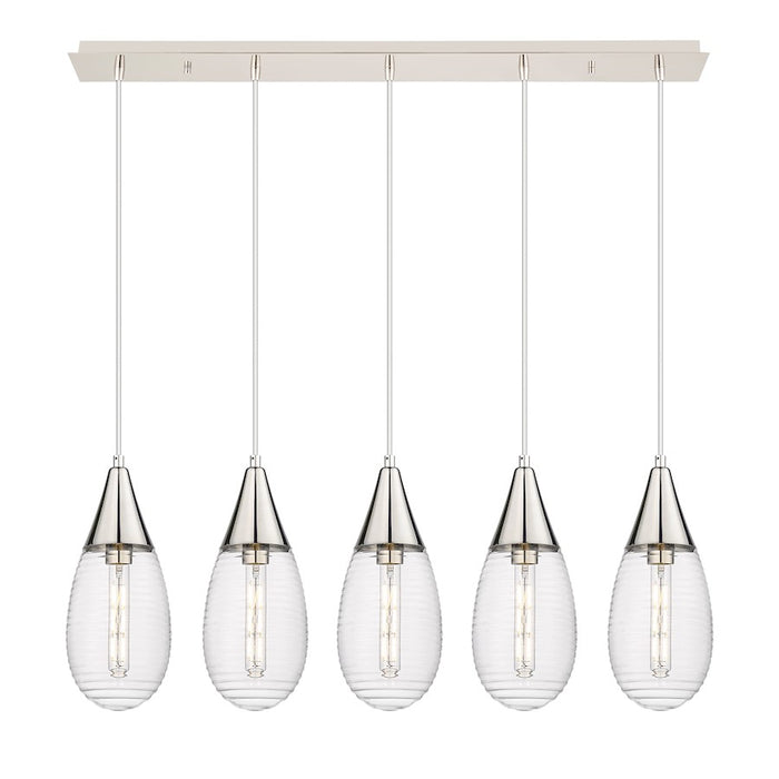 Innovations Malone 5Lt 6" Cord Linear Pendant, PN/SCL - 125-450-1P-PN-G450-6SCL