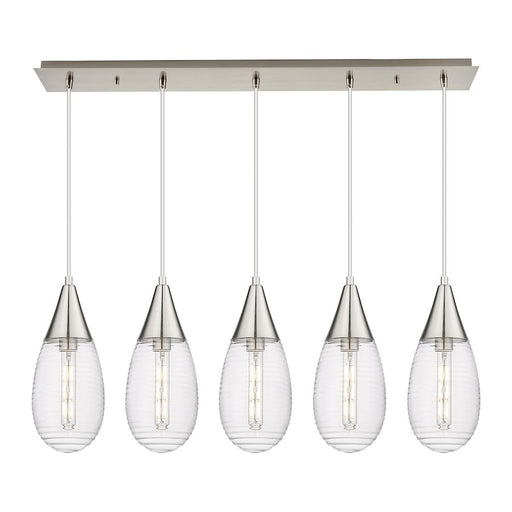 Innovations Malone 5Lt 6" Cord Linear Pendant, SN/SCL - 125-450-1P-SN-G450-6SCL