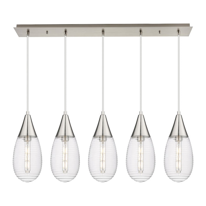 Innovations Malone 5Lt 6" Cord Linear Pendant, SN/SCL - 125-450-1P-SN-G450-6SCL