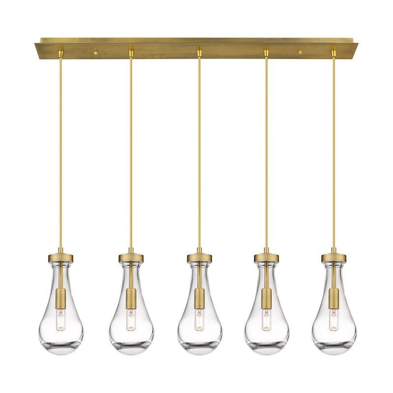 Innovations Owego 5Lt 5" Cord Linear Pendant, BS/CL - 125-451-1P-BB-G451-5CL