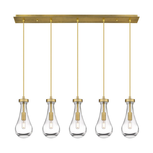 Innovations Owego 5Lt 5" Cord Linear Pendant, BS/CL - 125-451-1P-BB-G451-5CL