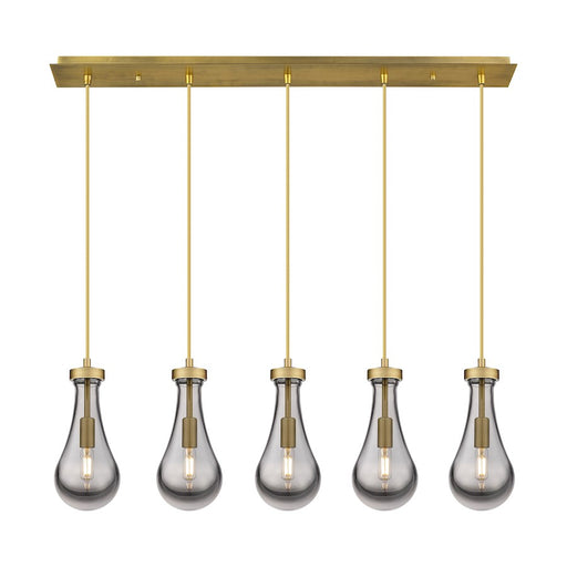 Innovations Owego 5Lt 5" Cord Linear Pendant, BS/SM - 125-451-1P-BB-G451-5SM