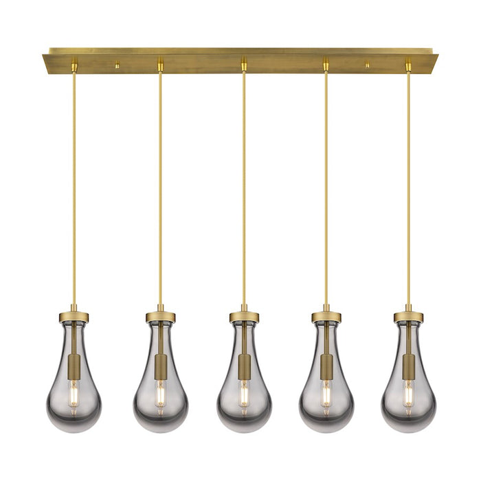 Innovations Owego 5Lt 5" Cord Linear Pendant, BS/SM - 125-451-1P-BB-G451-5SM